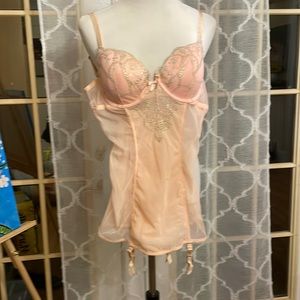 Bejeweled Victoria’s Secret Sexy Bustier with Garter Straps 34D